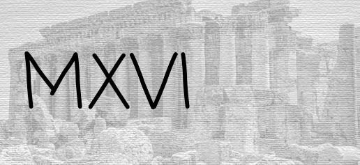 The Roman numeral 1016