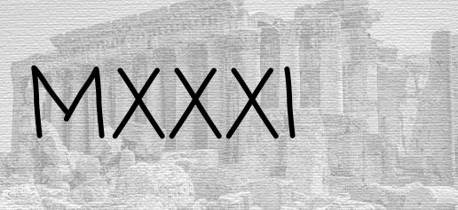 The Roman numeral 1031