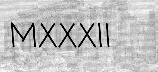 The Roman numeral 1032