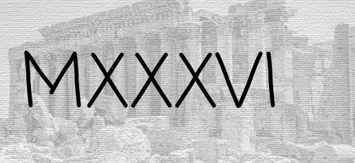 The Roman numeral 1036