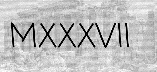 The Roman numeral 1037