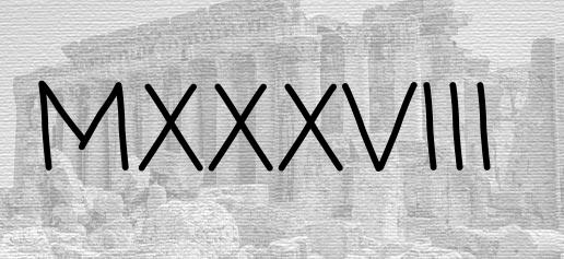 The Roman numeral 1038