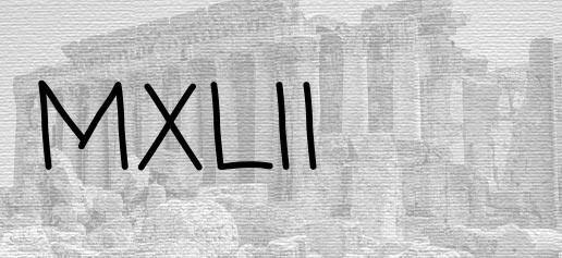 The Roman numeral 1042