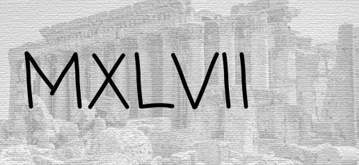 The Roman numeral 1047