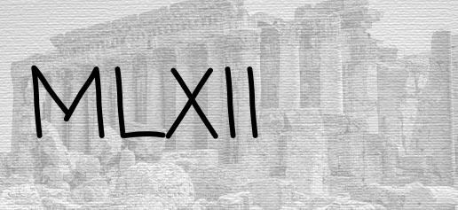 The Roman numeral 1062