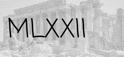 The Roman numeral 1072