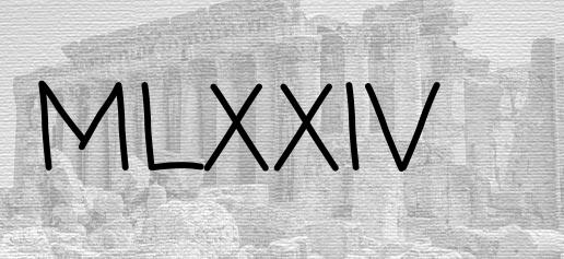 The Roman numeral 1074