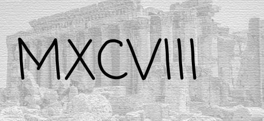 The Roman numeral 1098