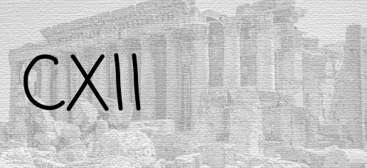 The Roman numeral 112