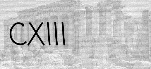 The Roman numeral 113