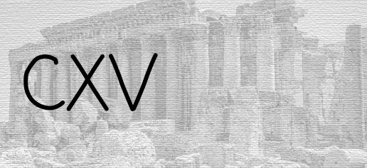 The Roman numeral 115