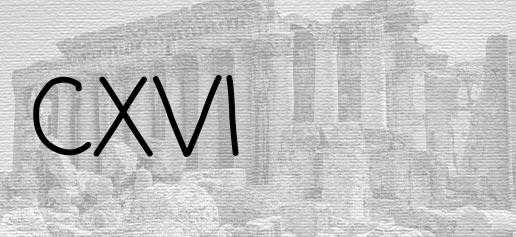 The Roman numeral 116