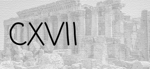 The Roman numeral 117