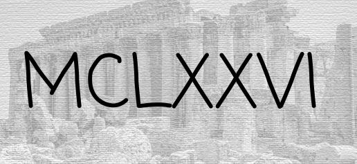 The Roman numeral 1176