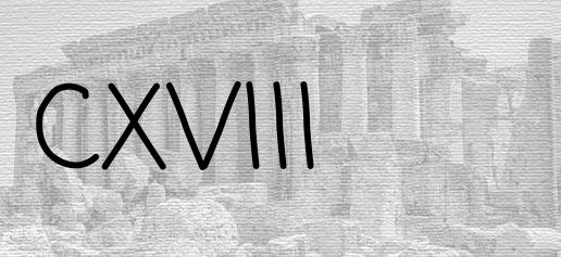 The Roman numeral 118