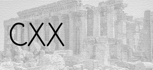 The Roman numeral 120