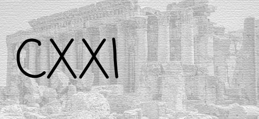The Roman numeral 121