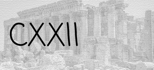 The Roman numeral 122
