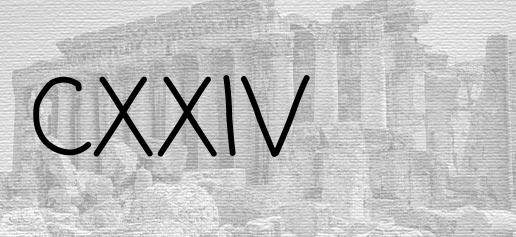 The Roman numeral 124