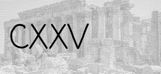 The Roman numeral 125