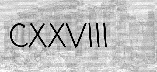 The Roman numeral 128