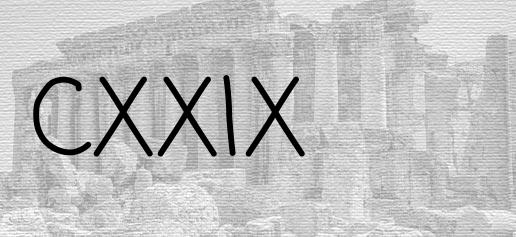 The Roman numeral 129