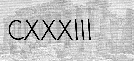 The Roman numeral 133