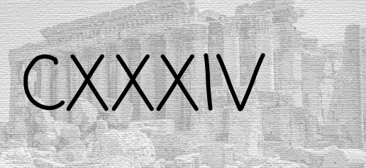The Roman numeral 134