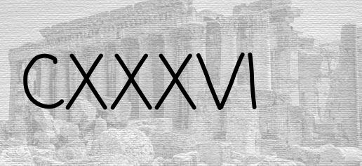 The Roman numeral 136