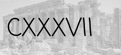 The Roman numeral 137