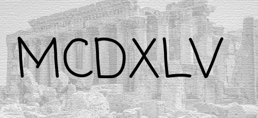 The Roman numeral 1445