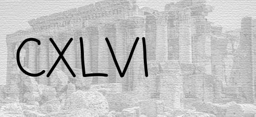 The Roman numeral 146