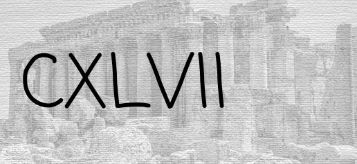 The Roman numeral 147