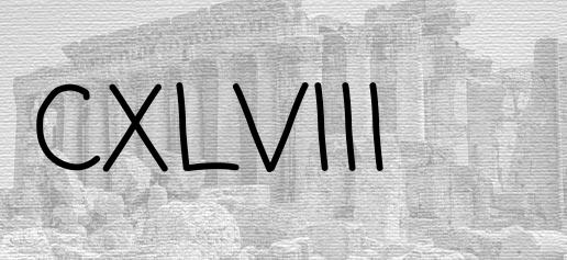 The Roman numeral 148