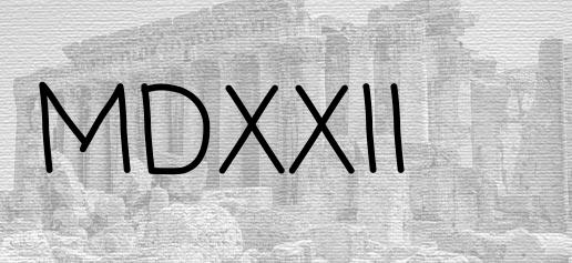 The Roman numeral 1522