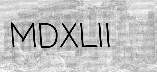 The Roman numeral 1542