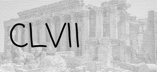 The Roman numeral 157