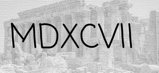 The Roman numeral 1597