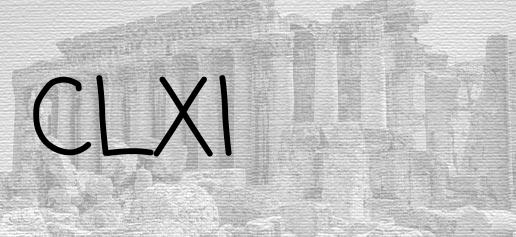 The Roman numeral 161