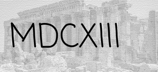 The Roman numeral 1613