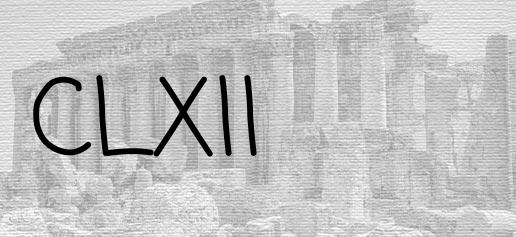 The Roman numeral 162
