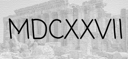 The Roman numeral 1627