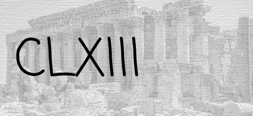 The Roman numeral 163
