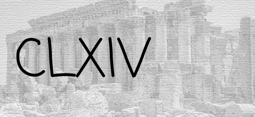 The Roman numeral 164