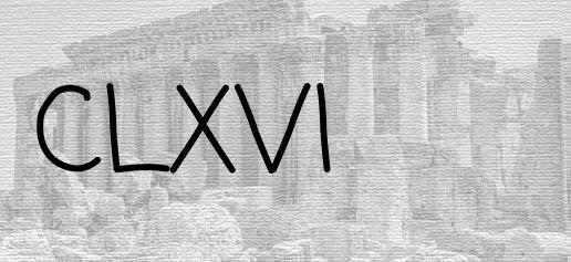 The Roman numeral 166