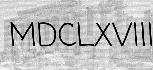 The Roman numeral 1668