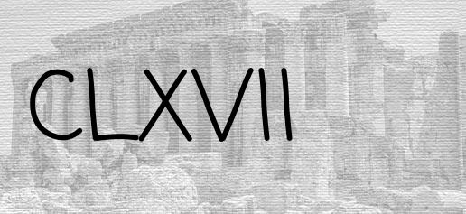 The Roman numeral 167