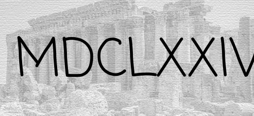 The Roman numeral 1674