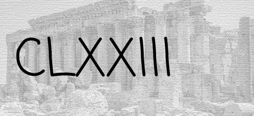 The Roman numeral 173