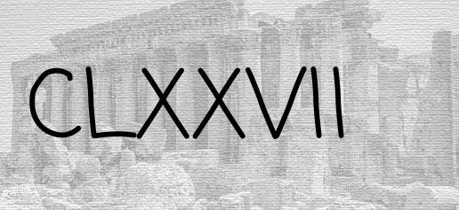 The Roman numeral 177